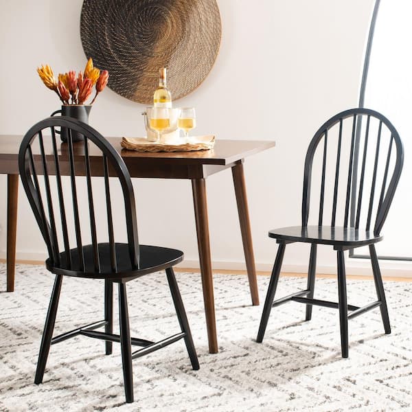 SAFAVIEH Camden Black Spindle Back Wood Dining Chair (Set of 2)