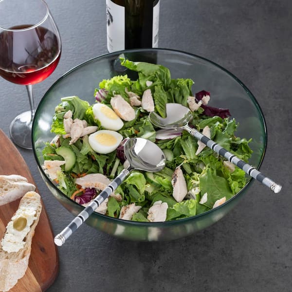 French Home Recycled Clear Glass 12 in. W x 6 in. H, Coastal Salad