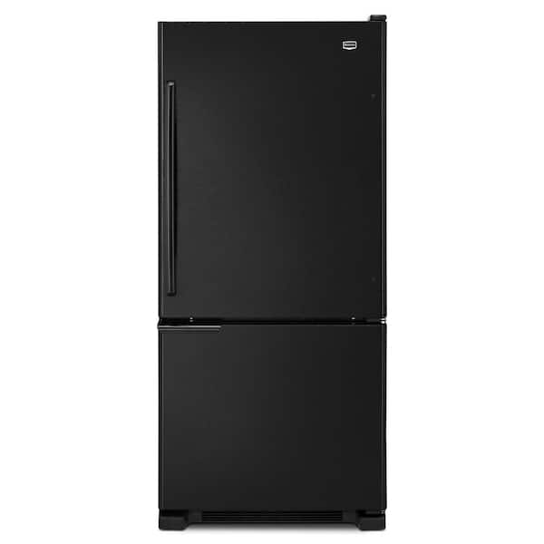 Maytag 30 in. W 18.5 cu. ft. Bottom Freezer Refrigerator in Black-DISCONTINUED