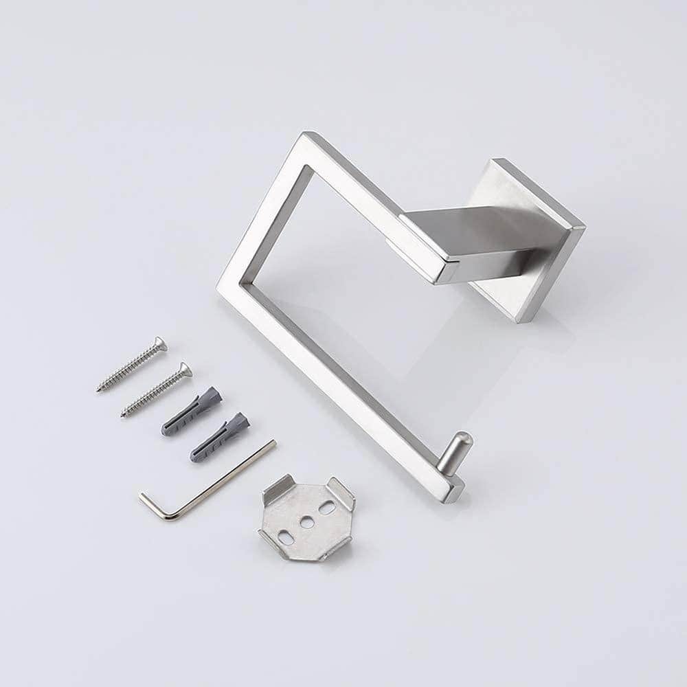 Brushed Nickel Wall Mounted Square Toilet Paper Holder