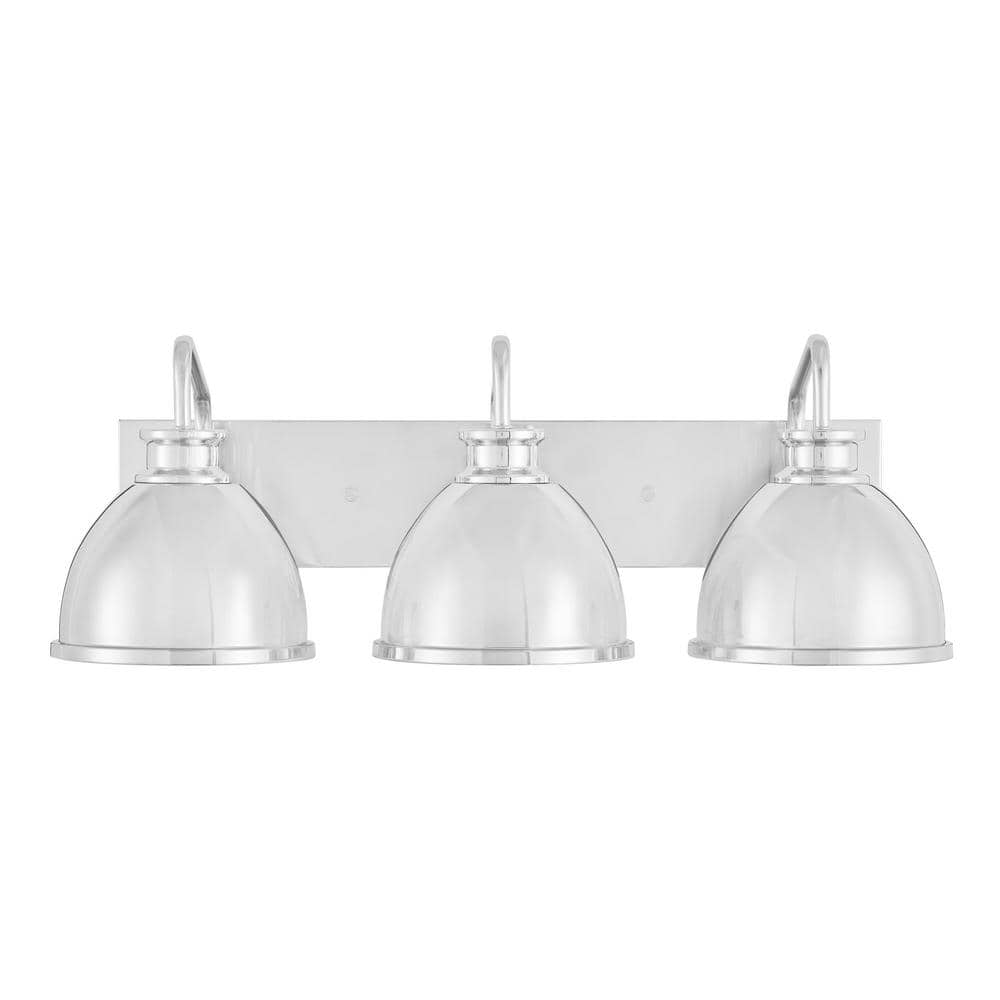 Hampton Bay Tallulah 24 in. 3-Light Chrome Bathroom Vanity Light