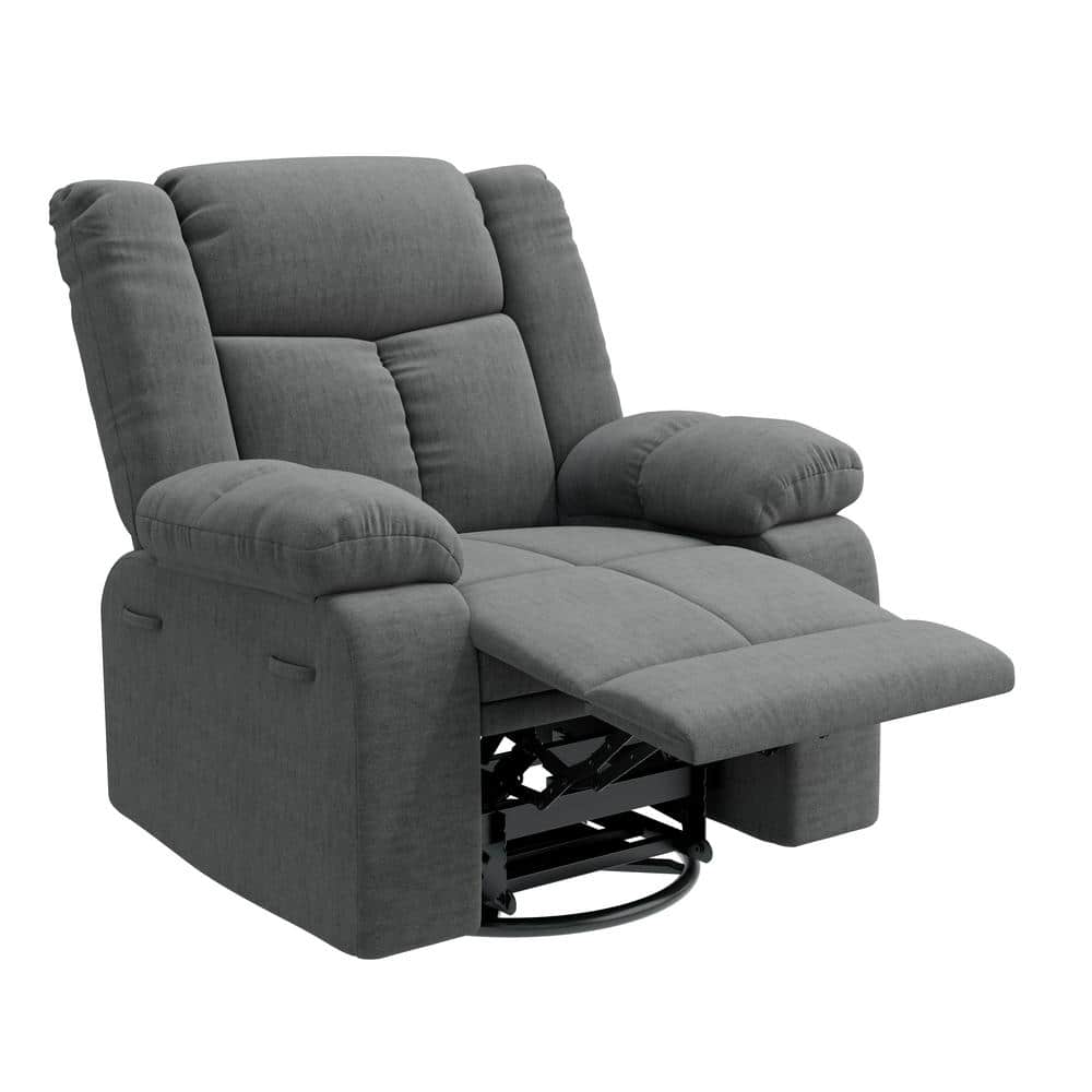 Plush Charcoal Gray Velvet Fabric Swivel Glider Recliner price history on PriceWatchPro
