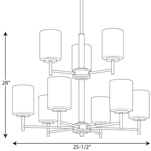 Progress Lighting Torres Collection 4-Light Textured Black Modern Chandelier Light