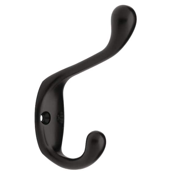 Liberty 3-1/2 in. Zinc 35 lbs. Weight Capacity Heavy-Duty Coat Hook in  Matte Black (15-Pack) B34864Q-FB-KT - The Home Depot