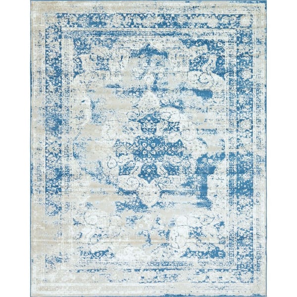 Unique Loom Sofia Salle Garnier Blue 8 ft. x 10 ft. Medallion Area Rug