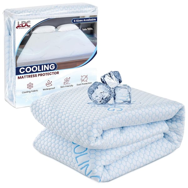 Lux Decor California Twin XL Polyester Waterproof Cooling Mattress Protector