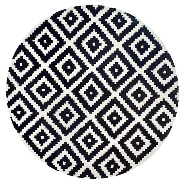 Reviews For Nuloom Kellee Contemporary, Black And White Modern Round Rugs