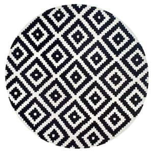Kellee Contemporary Black 8 ft. x 8 ft. Round Rug