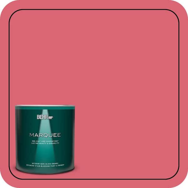 BEHR MARQUEE 1 qt. #P150-5A Strawberry Taffy Semi-Gloss Enamel Interior Paint and Primer