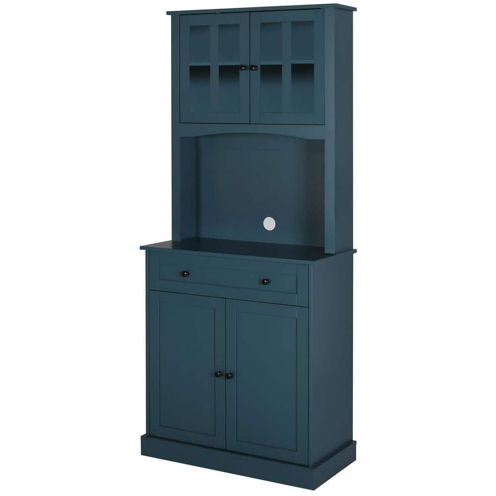 VEIKOUS 72 in. H Dark Blue Kitchen Storage Pantry Storage Closet with Doors and