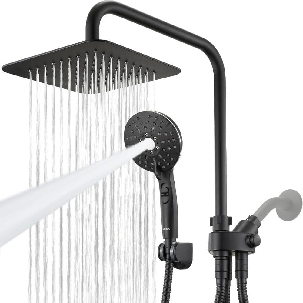 FAWEY TRED INC Dual Shower Head Combo, 8 in. Rain Shower, Handheld Spray