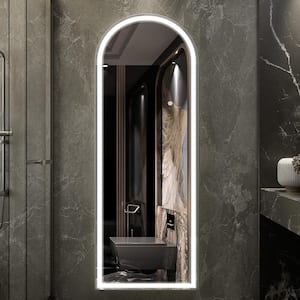 20 in. W x 63 in. H LED Light Arched Frameless Wall Bathroom Vanity Mirror