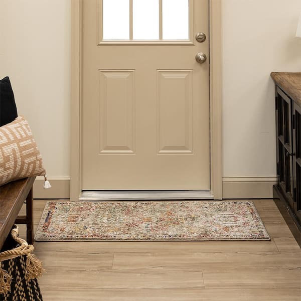 Medallion Tan 2 ft. x 4 ft. Scatter Indoor Area Rug