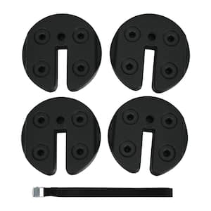 9.5 in. x 9.5 in. x 2.75 in. PE Foot Pads Water Filled Weight Plates for Canopy Tent (Set of 4)