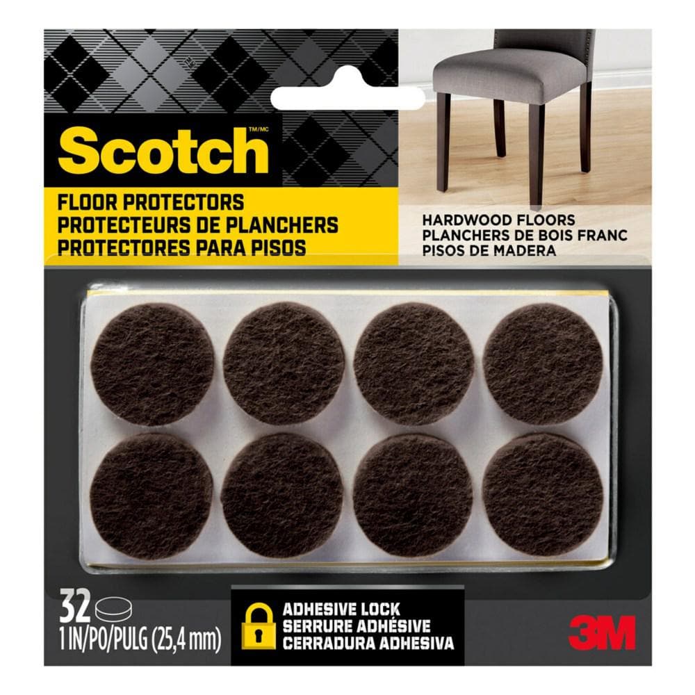 Scotch 1.5 in. Brown Round Hard Surface Gripping Pads (8-Pack) SP940-NA -  The Home Depot