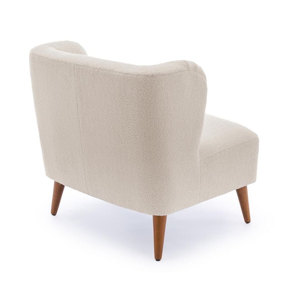 Vesper Milky White Boucle Armless Accent Chair 8012-06 - The Home