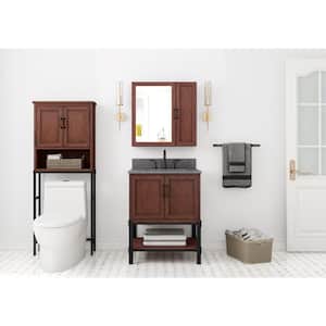Alster 25 in. W x 65 in. H x 8 in. D Over-the-Toilet Storage in Brown Oak