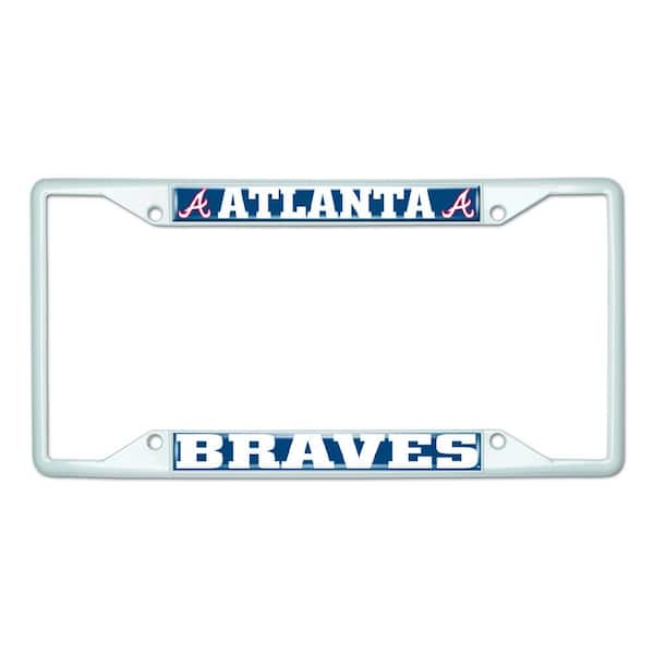 Universal Fit MLB - Atlanta Braves License Plate Frame - White