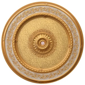 60 in. x 3 in. x 60 in. Golden Dream Round Chandelier Polysterene Ceiling Medallion Moulding