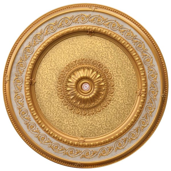 AFD 60 in. x 3 in. x 60 in. Golden Dream Round Chandelier Polysterene Ceiling Medallion Moulding