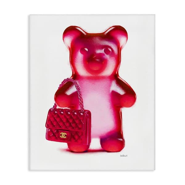 Stupell Industries Red Bear and Purse by Amanda Greenwood Unframed Abstract Graphic Art Print 48 in. x 36 in.