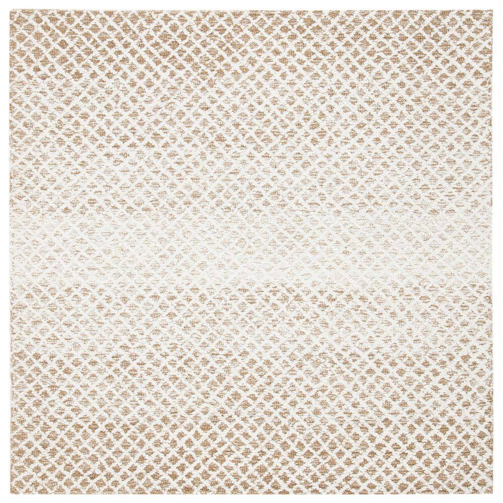 Ivory Elegance 59" Square Hand-Tufted Wool Rug