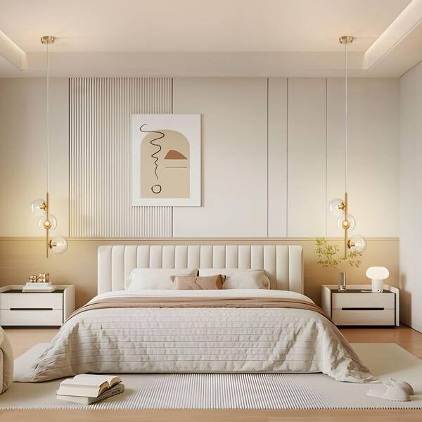 TinHon Modern Gold 3-Light Globe Pendant Light, Opal Glass Hanging