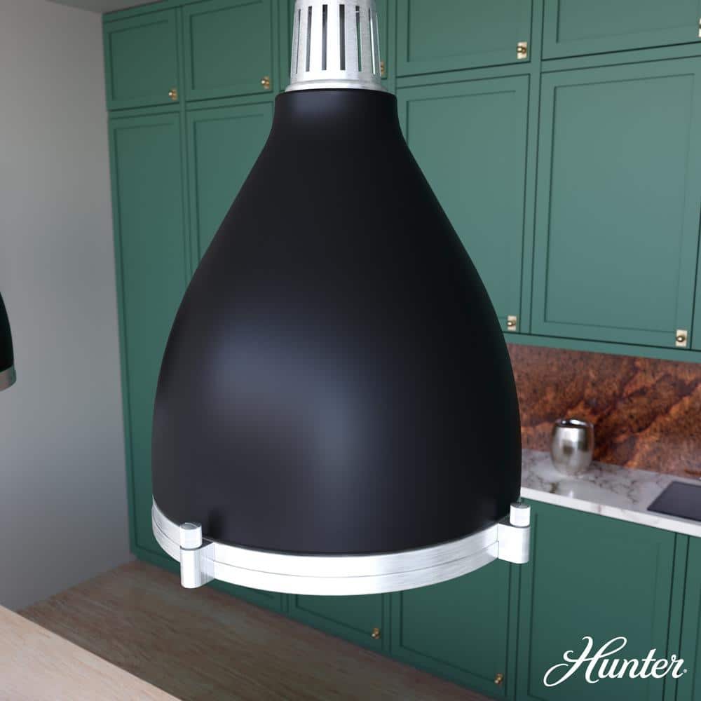 Bluff View Matte Black and Brushed Nickel Glass LED Pendant Light