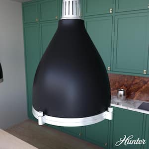 Bluff View 3 Light Matte Black Island Pendant Light with Metal Shade Dining Room Light