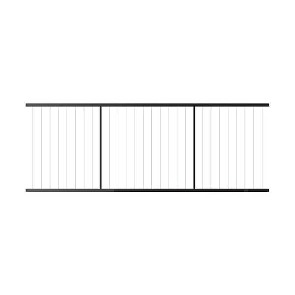 Fe26 Vertical Cable Rail 34 in. x 8 ft. Black Sand Steel Railing Level Panel