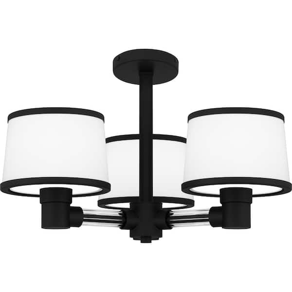 Quoizel Kylen 22 In. Matte Black Semi-Flush Mount