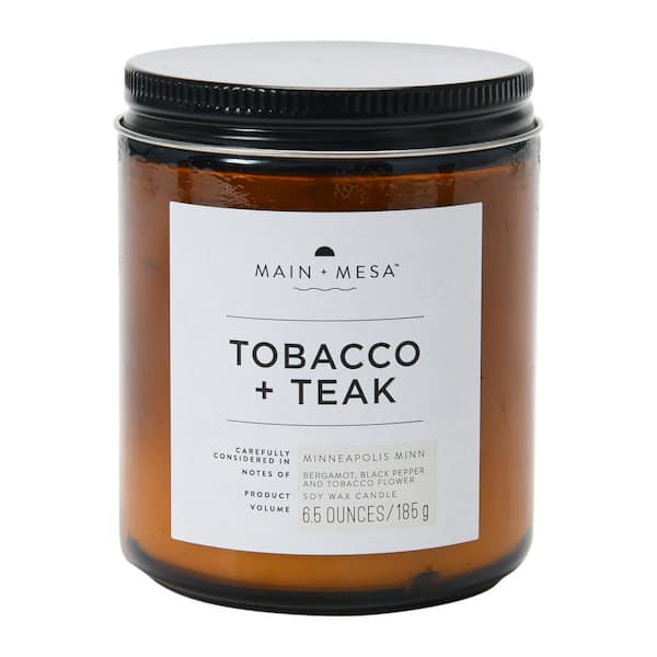 6.5 fl. oz. Tobacco & Teak Lidded Glass Scented Candle (1-Pack)