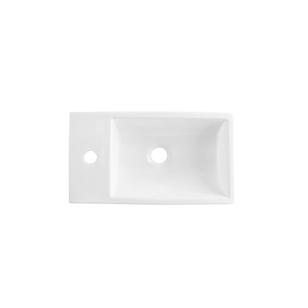 Sandstone Wall-Mounted Bathroom Vanity with White Sink