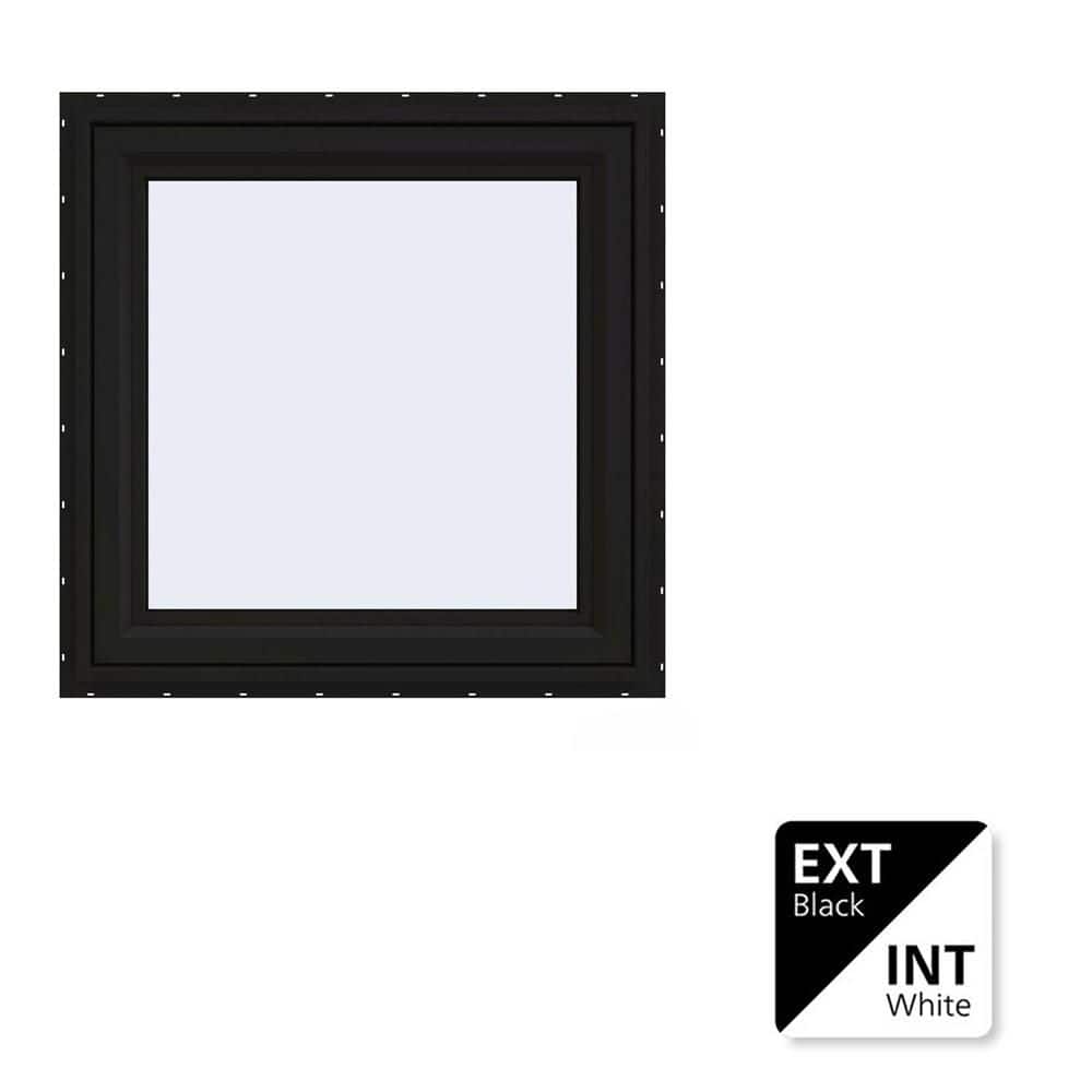 JELD-WEN 36 in. x 36 in. V-4500 Series Black FiniShield Vinyl