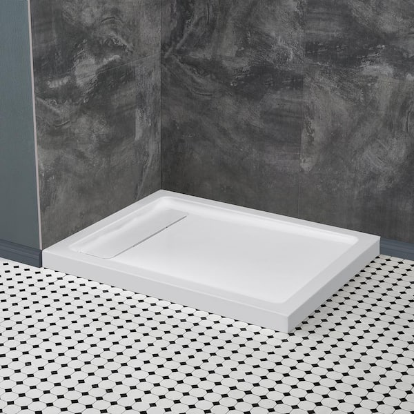 48 in. L x 32 in. W Alcove Shower Pan Base with Reversible Drain