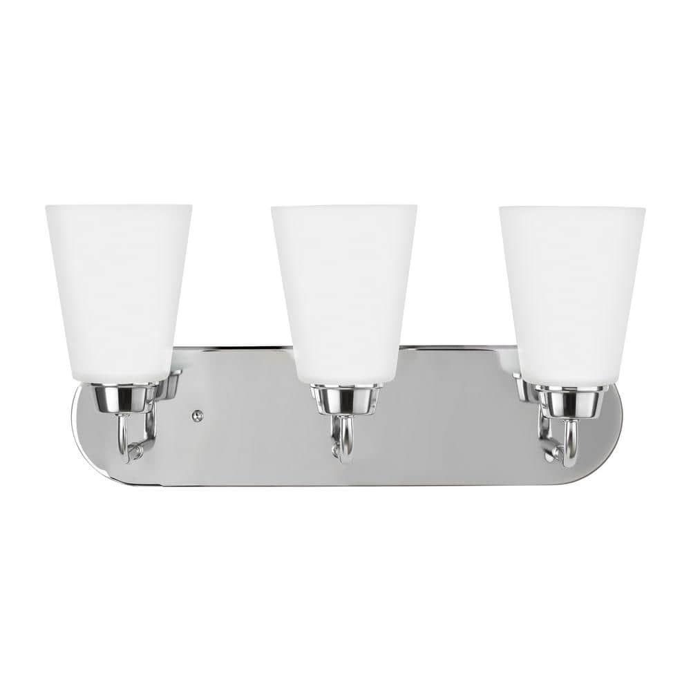 Kerrville 18 in. 3-Light Chrome Traditional Transitional Bathroom Vanity Light with Satin Etched Glass Shades price history on PriceWatchPro