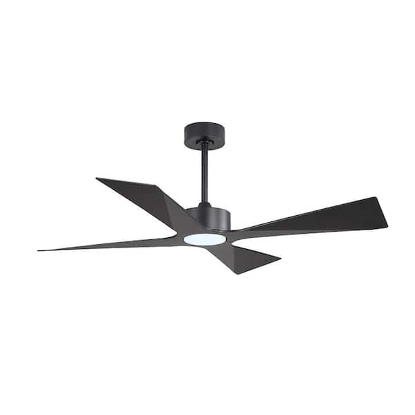 MLiAN 64 in. 4-ABS Blades Indoor LED Black Ceiling Fan with Remote Control