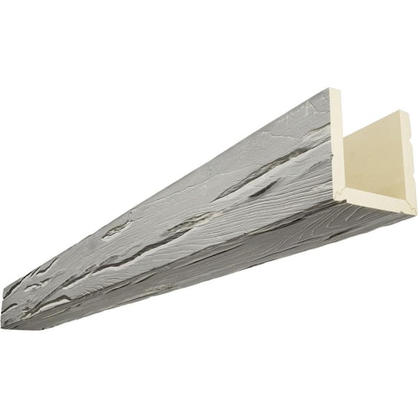 Ekena Millwork Endurathane 12 in. H x 4 in. W x 16 ft. L Riverwood Cashmere Faux Wood Beam