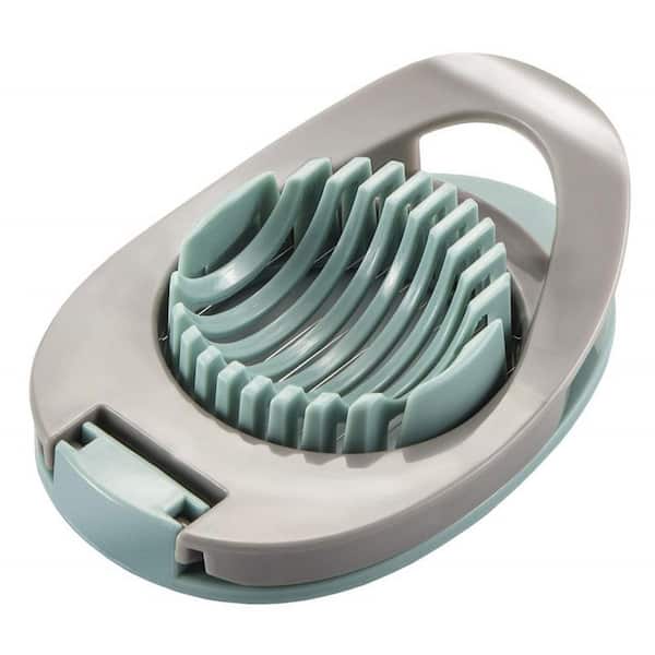 Plastic Egg Slicer with Stainless Steel Wire for Slicing Boiled Eggs and Cutting Strawberries, Green (1-Pack)