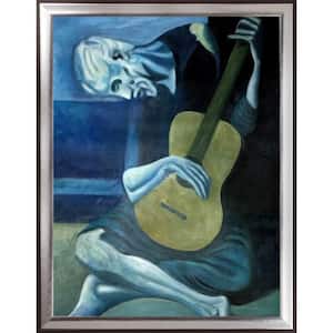 The Old Guitarist by Pablo Picasso Magnesium Framed People Oil Painting Art Print 41.25 in. x 53.25 in.
