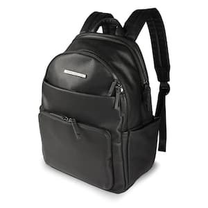 Marley 15 in. Laptop Black Faux Leather Women's Backpack