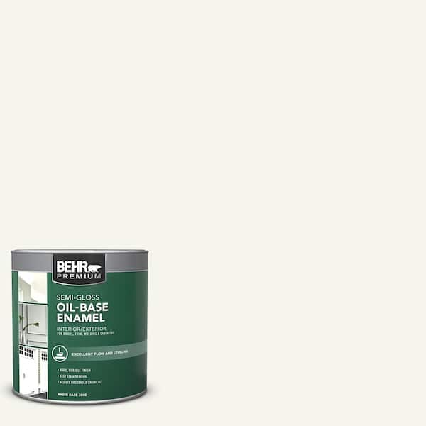 BEHR 1 qt. White Oil-Base Semi-Gloss Enamel Interior/Exterior Paint