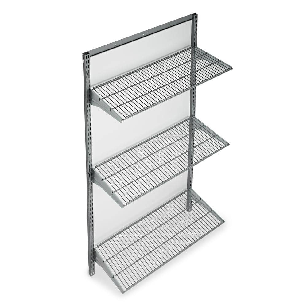 Triton Products 16 in. x 63 in. Steel Garage Wall Shelving in Gray 1799 -  The Home Depot