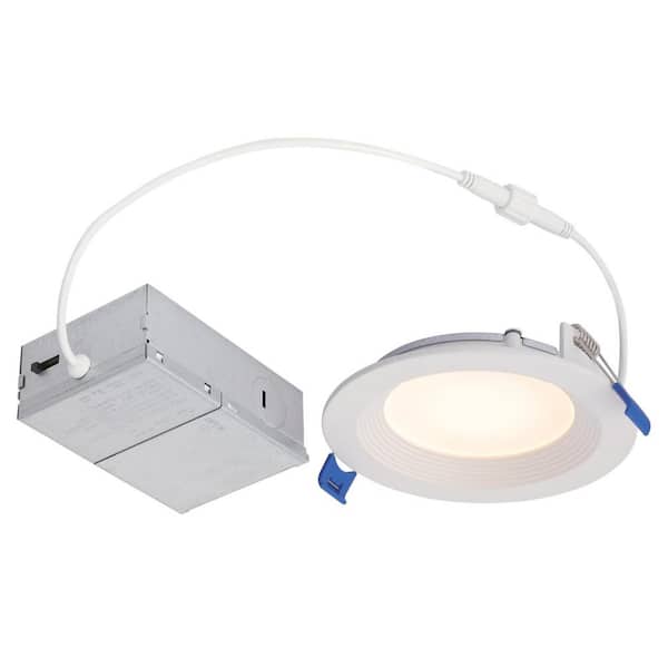 4 in. Slim 2700-5000K Selectable New Construction Canless Integrated LED Recessed Light Kit for Shallow Ceilings