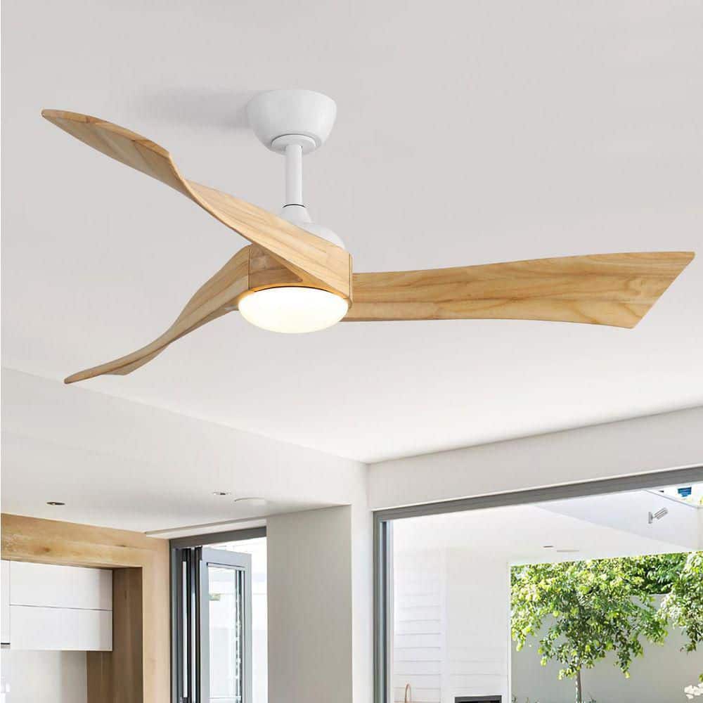 52 in. Integrated Dimmable LED Indoor/Outdoor White Ceiling Fan with Light Kit and Remote Control price history on PriceWatchPro