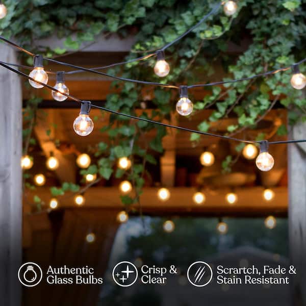 Ambience Pro 12-Light 26 ft. Black Indoor/Outdoor Plug-In LED 1-Watt G40 2700K Soft White Bulb String Lights