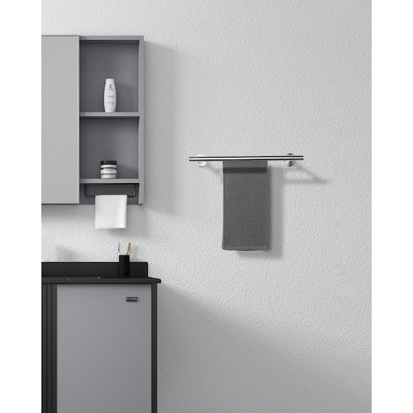 Thicken SUS 304 Stainless Steel Double Round Bar 16 in. Wall Mount Towel Bar Bath Hardware Accessory in Brushed Nickel