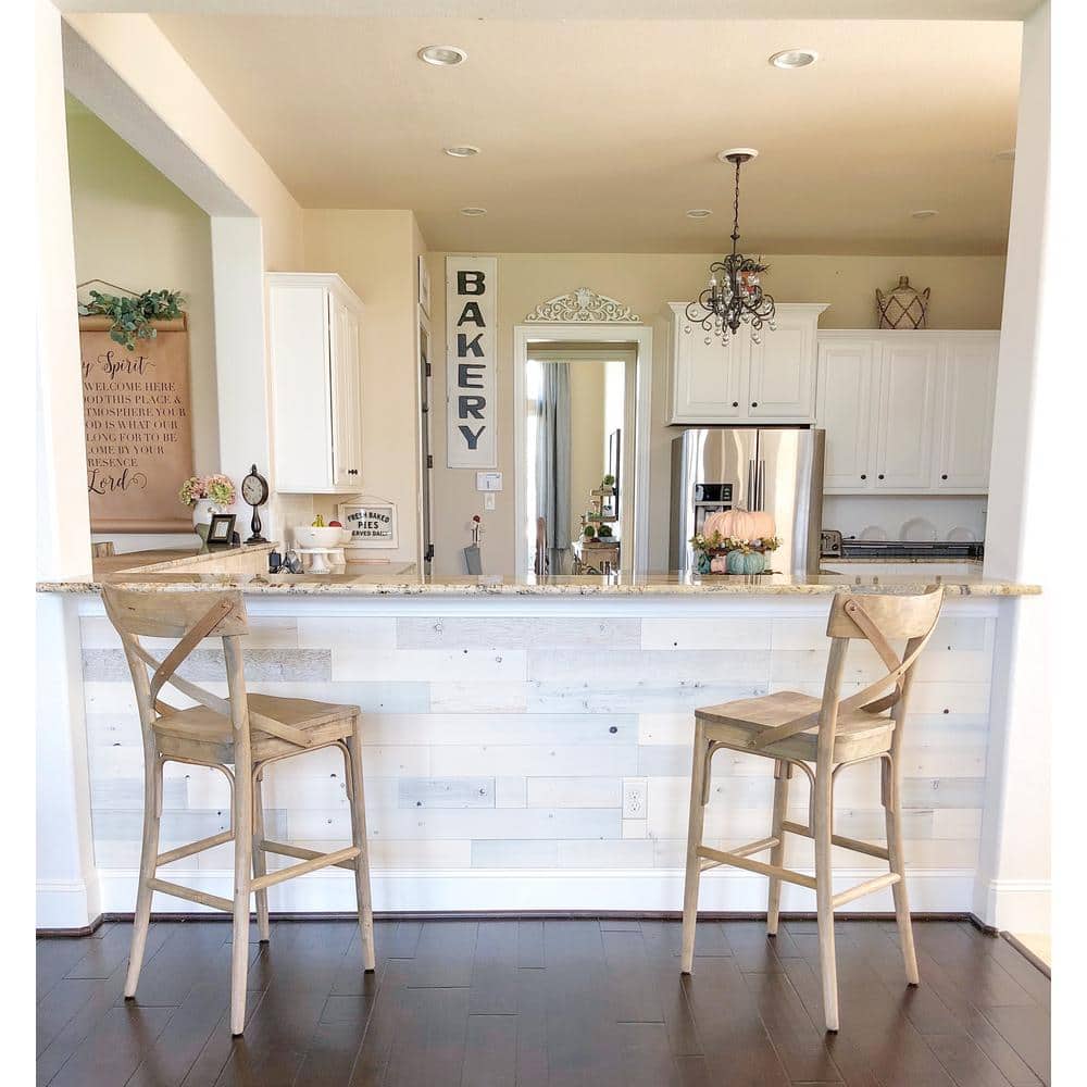 Coastal White Reclaimed Wood Peel & Stick Wall Planks