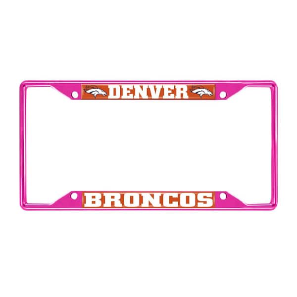 FANMATS Universal Fit NFL - Denver Broncos License Plate Frame - Pink