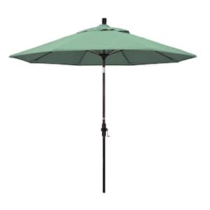 9 ft. Fiberglass Collar Tilt Patio Umbrella in Spa Pacifica